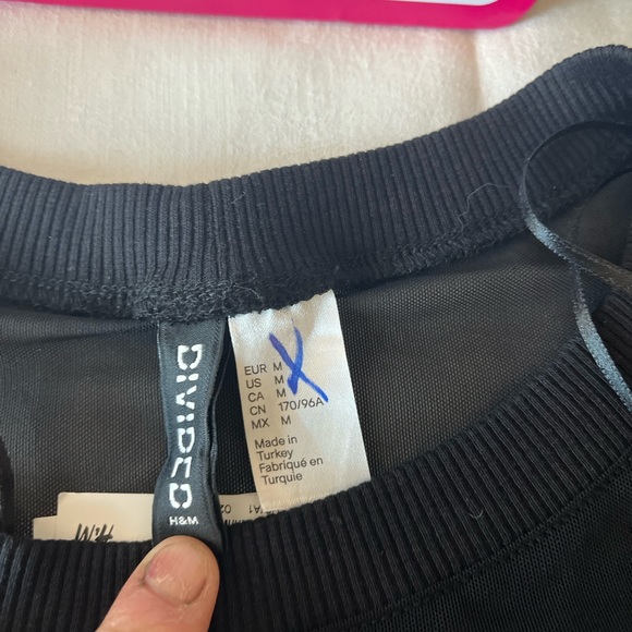 H&M mesh top sweatshirt black Medium - Picture 6 of 6